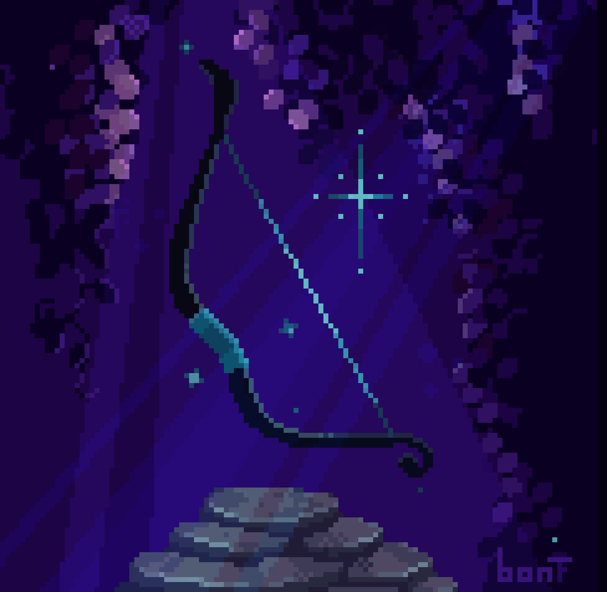 abonbon pixelart: shadow bow of stars large