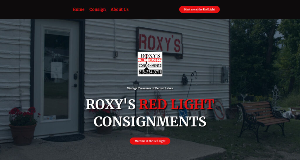 Roxy's Red Light Consignments Dot Com designed and developed by fedellen, Derek Sonnenberg